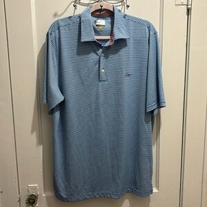 Greg Norman Blue and White Shirt Size Large